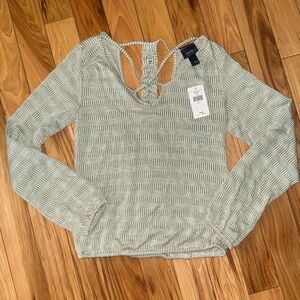 NWT Daytrip Sage Patterned Long Sleeve Top Small